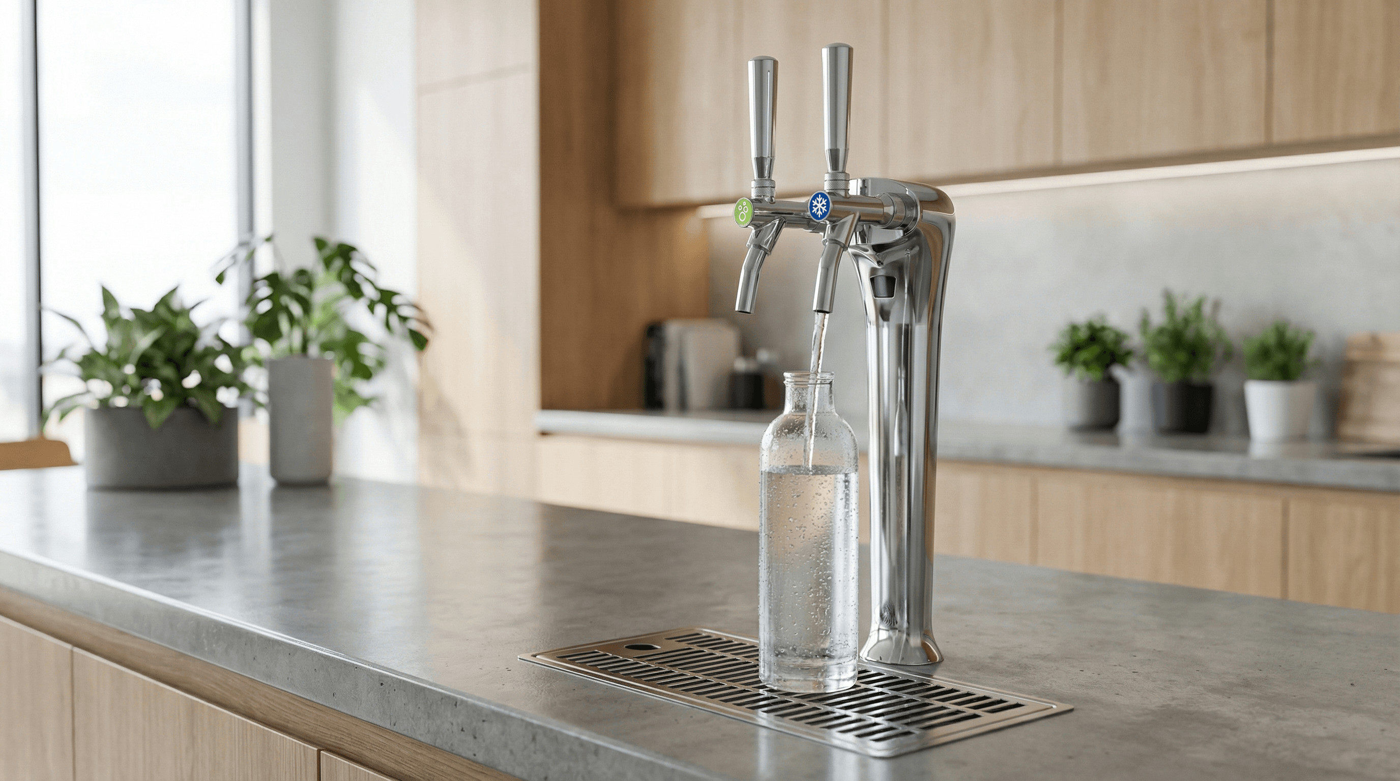 Natura D5i 2TT under counter water system side view