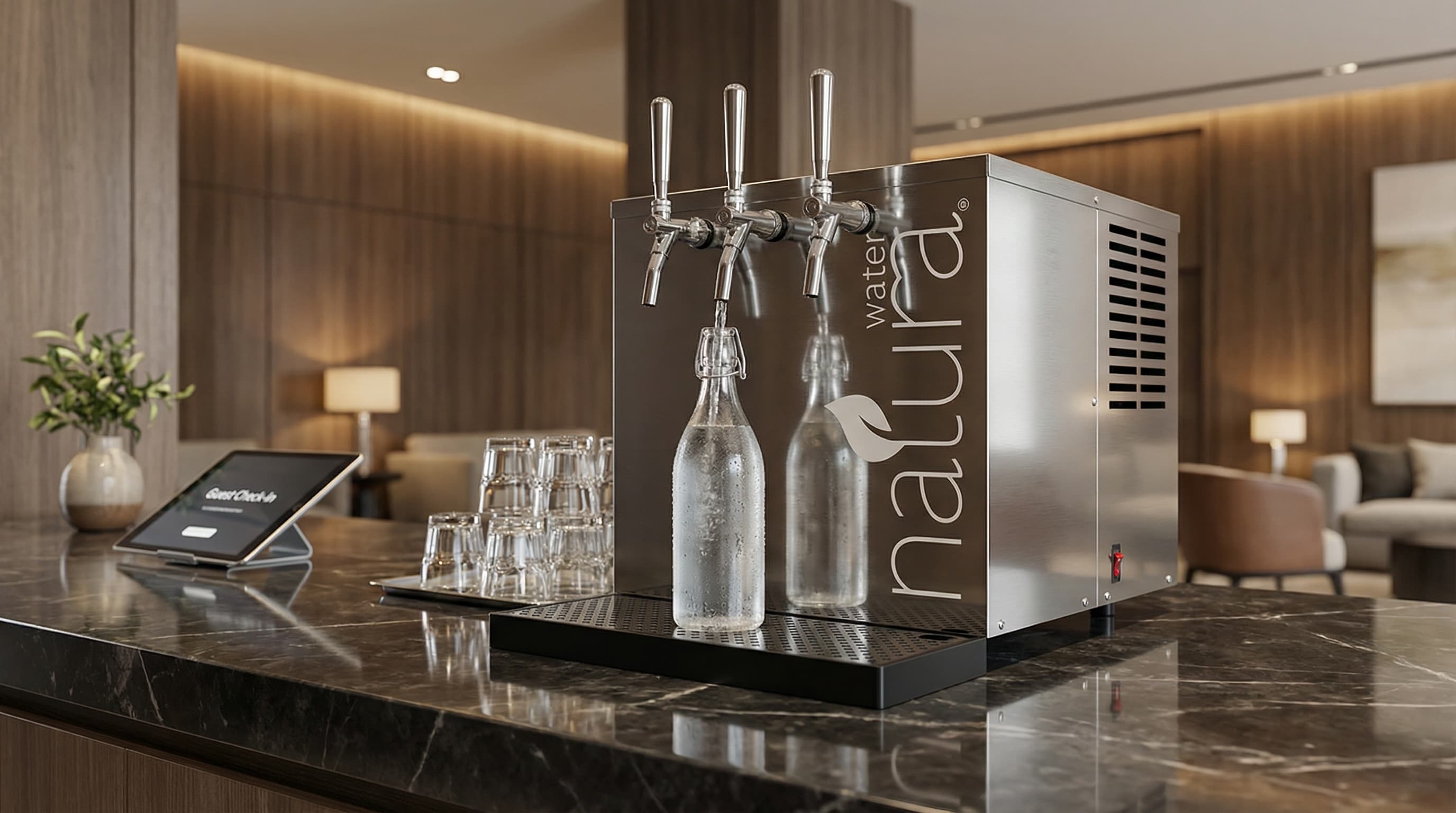 Natura D5i countertop water system detail view